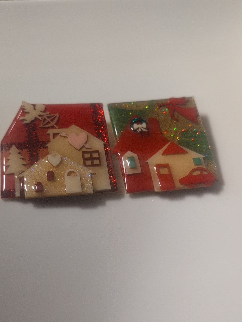 1980's VTG House Pins By Lucinda Holiday Christmas Brooch Set